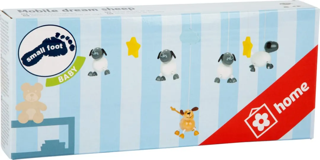 Small Foot Houten Mobiel Dromenland met Schaapjes - Geel/Grijs/Bruin/Wit