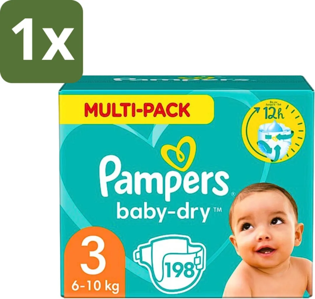 Pampers Baby-Dry Luiers Maat 3 198 Stuks