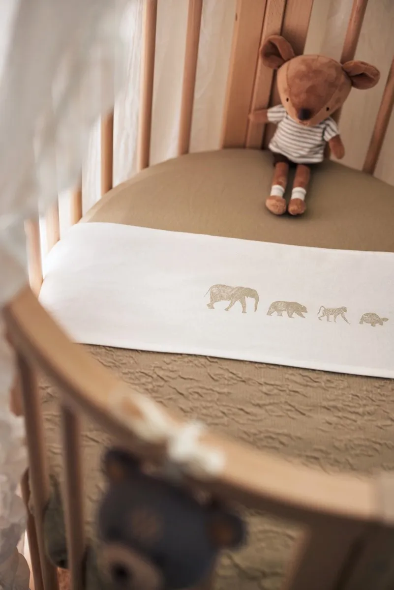 Jollein Baby Laken Ledikant 120x150cm Animals Olive Green
