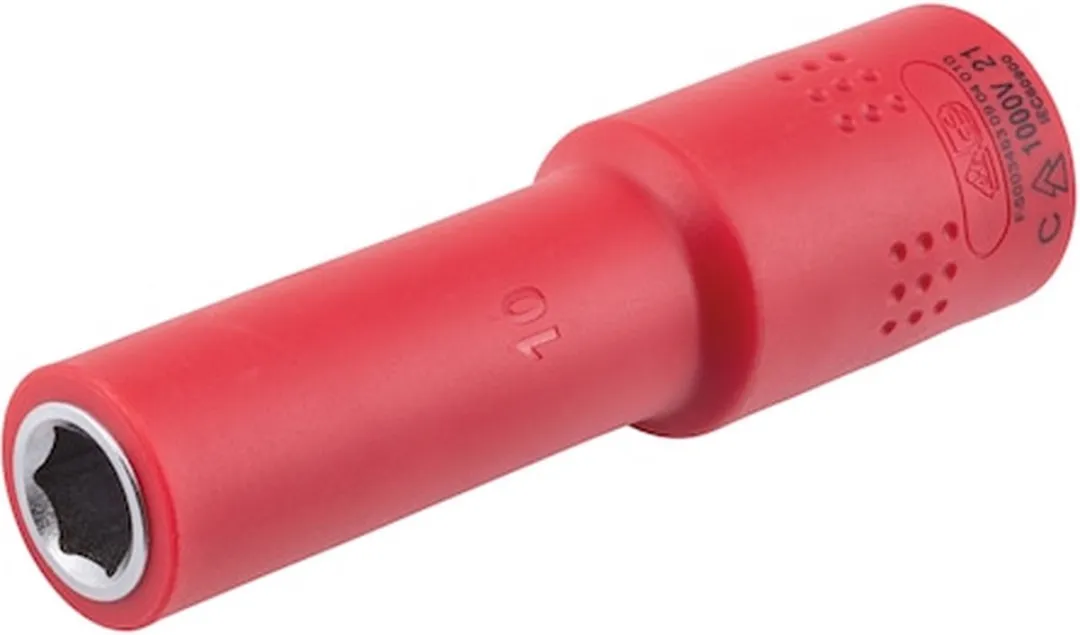 Würth VDE Dopsleutel 10mm 1/2 inch - Rood