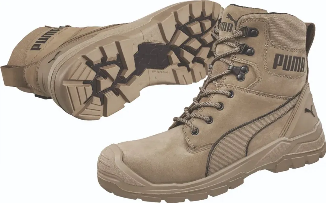 PUMA Conquest Stone Hoog S3 - Beige - 42