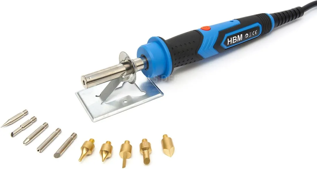 HBM Houtsoldeerbout 30W - 5 Stempeltips & 5 Schrijftips