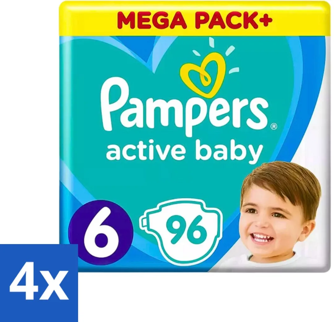 Pampers Active Baby Luiers Maat 6 - 384 Stuks (4x96)