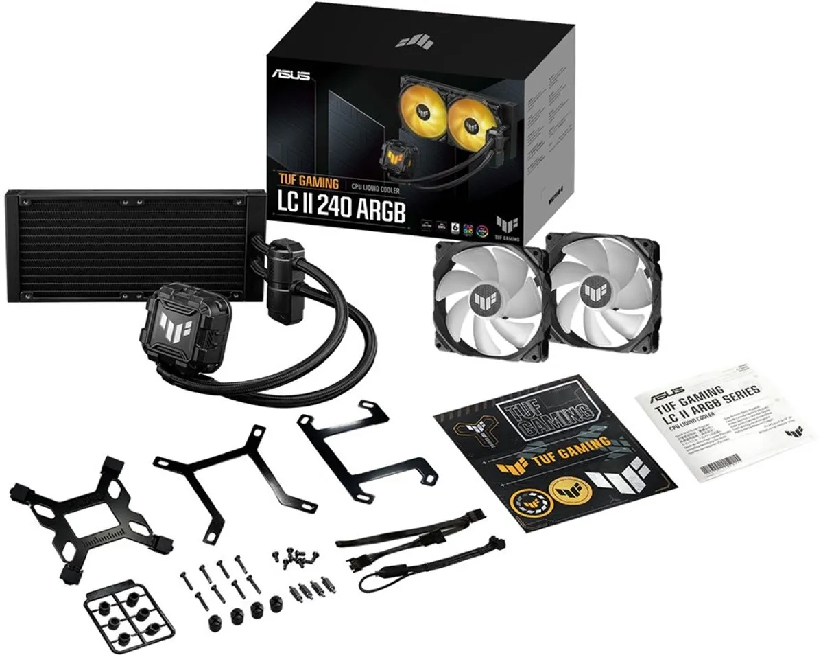 ASUS TUF Gaming LC II 240 ARGB Processor Kit - 2x 120mm - Zwart - afbeelding 6 van 6