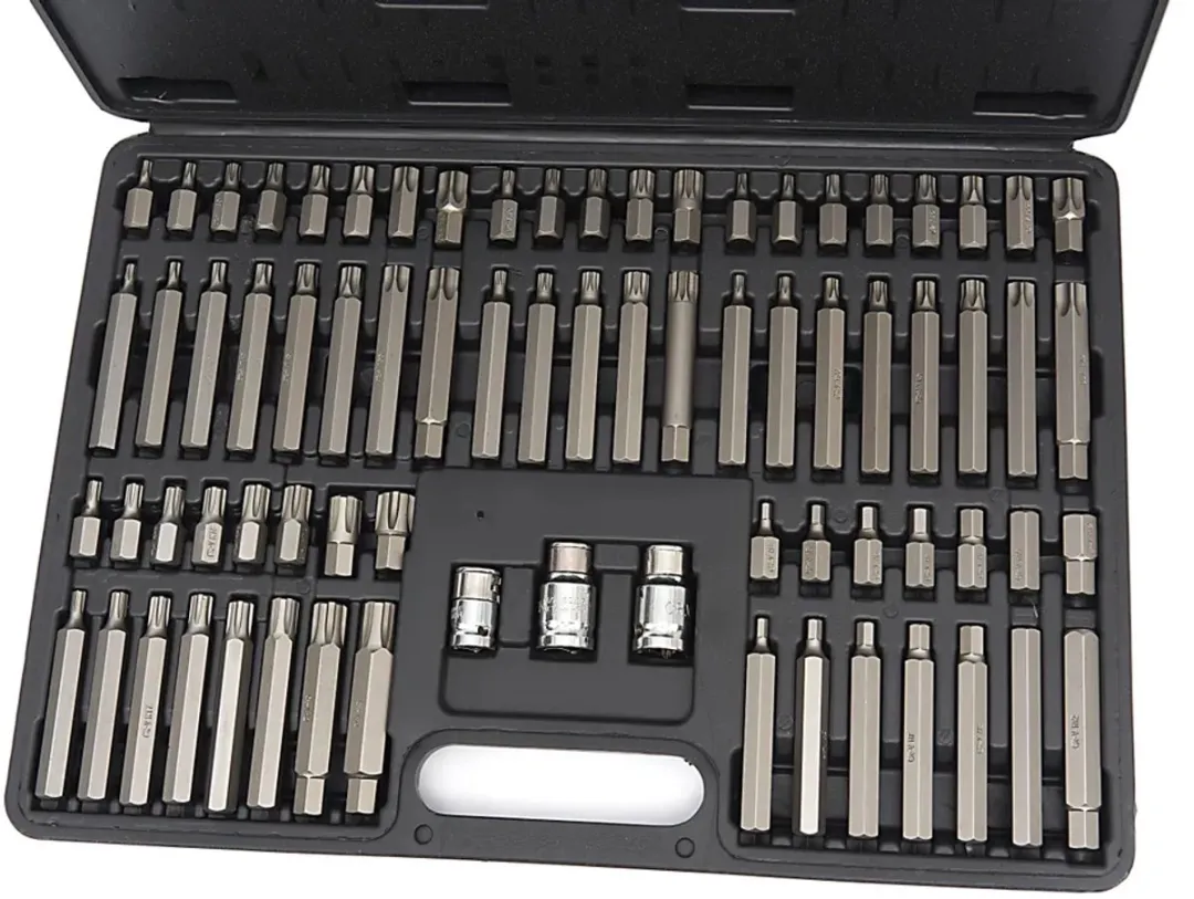 HBM Machines 75-delige Inbus/Torx/Spline/Ribe Doppenset - 75 Stuks - Blauw