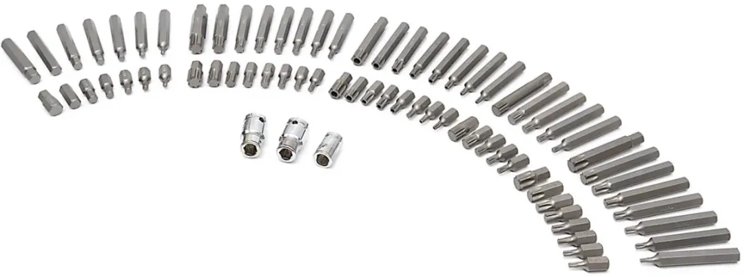 HBM Machines 75-delige Inbus/Torx/Spline/Ribe Doppenset - 75 Stuks - Blauw
