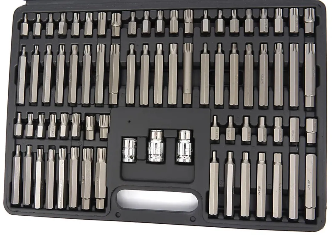 HBM Machines 75-delige Inbus/Torx/Spline/Ribe Doppenset - 75 Stuks - Blauw