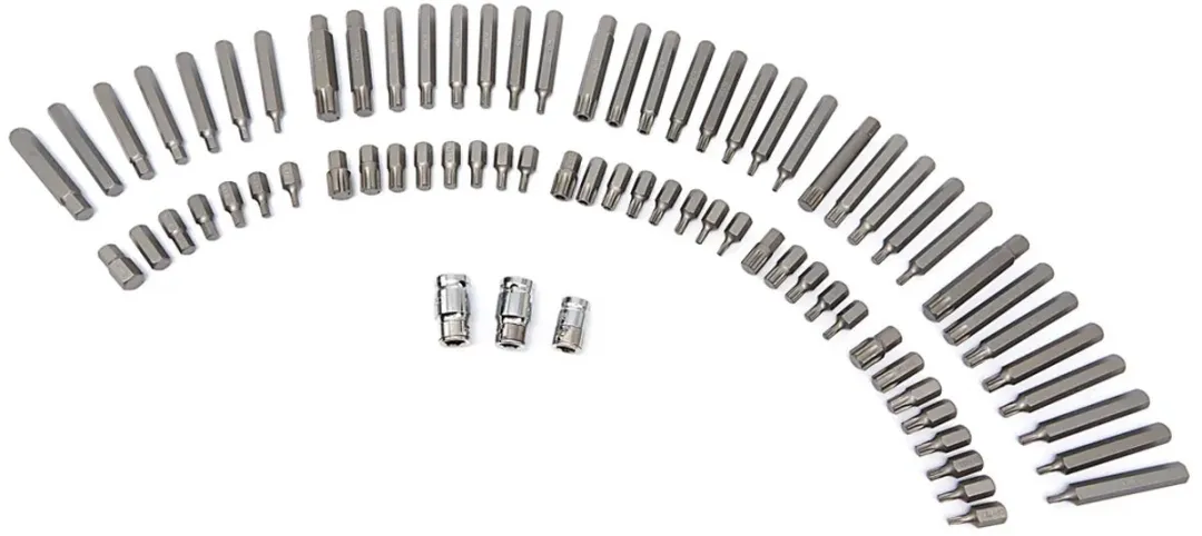 HBM Machines 75-delige Inbus/Torx/Spline/Ribe Doppenset - 75 Stuks - Blauw