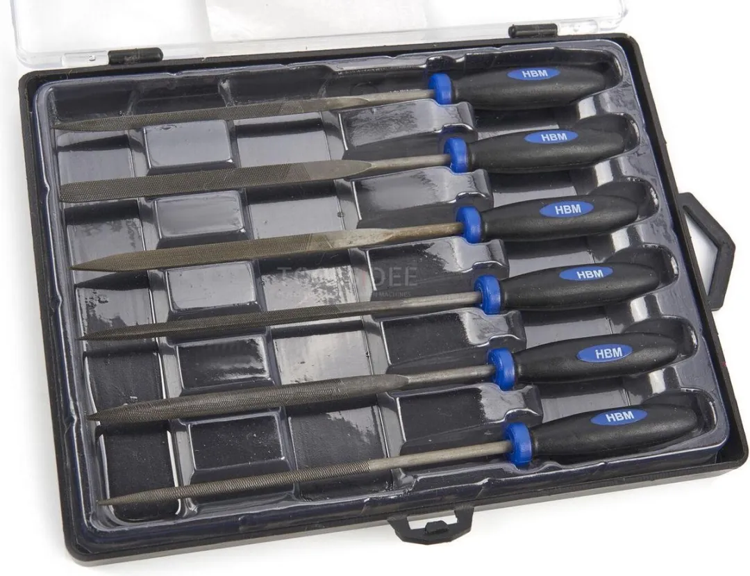 HBM 6-delige Deluxe Naaldvijlenset - Soft Grip Handvaten