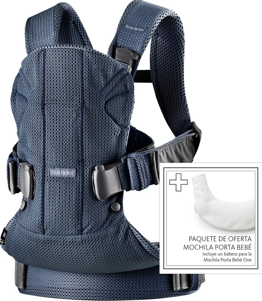 BabyBjörn Draagzak One Air Marineblauw - 3D Mesh - Tencel Slab