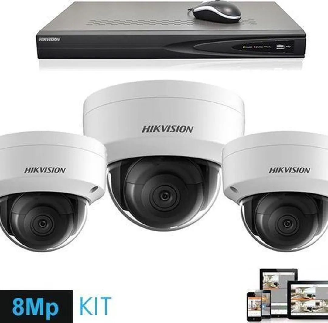 Hikvision 4K Ultra HD IP Acusense Set 3x Dome