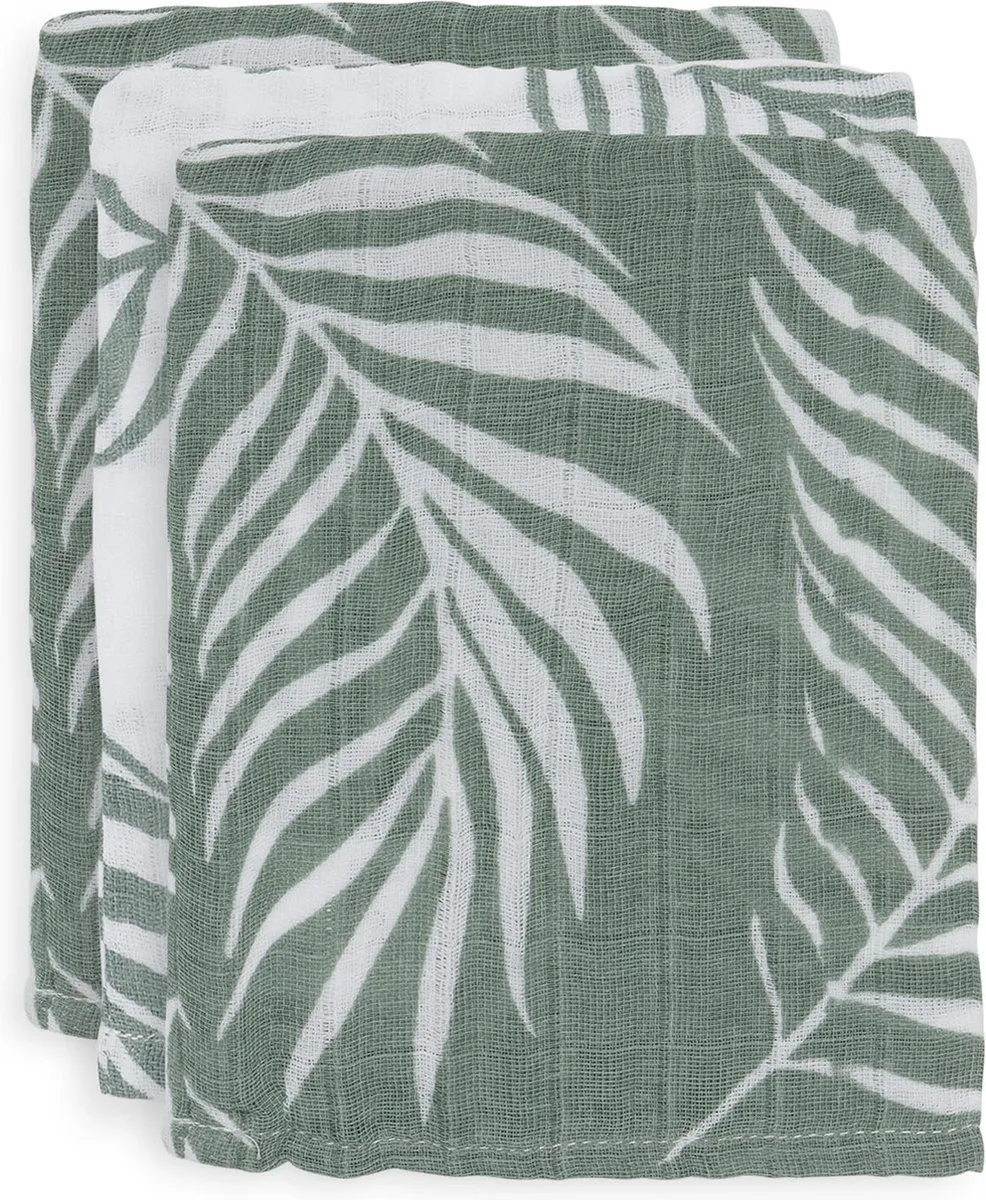 Jollein Hydrofiel Washandje Nature Ash Green - 3 Stuks
