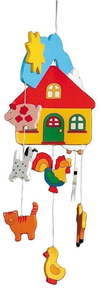 Goki Boerderij Houten Mobiel - 23,5x41cm - Multi
