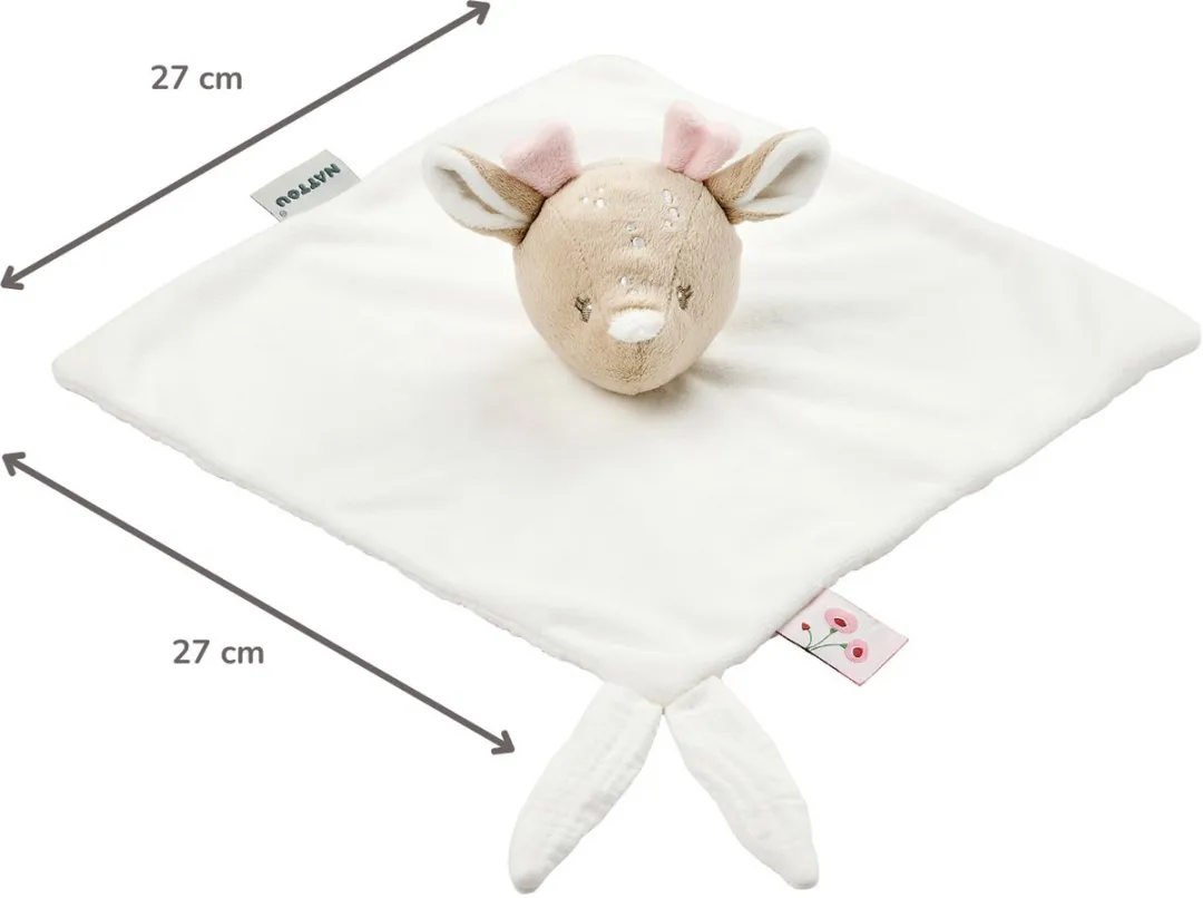 Nattou FanFan Baby Knuffeldoekje 27x27cm - Hertje - Gebroken Wit