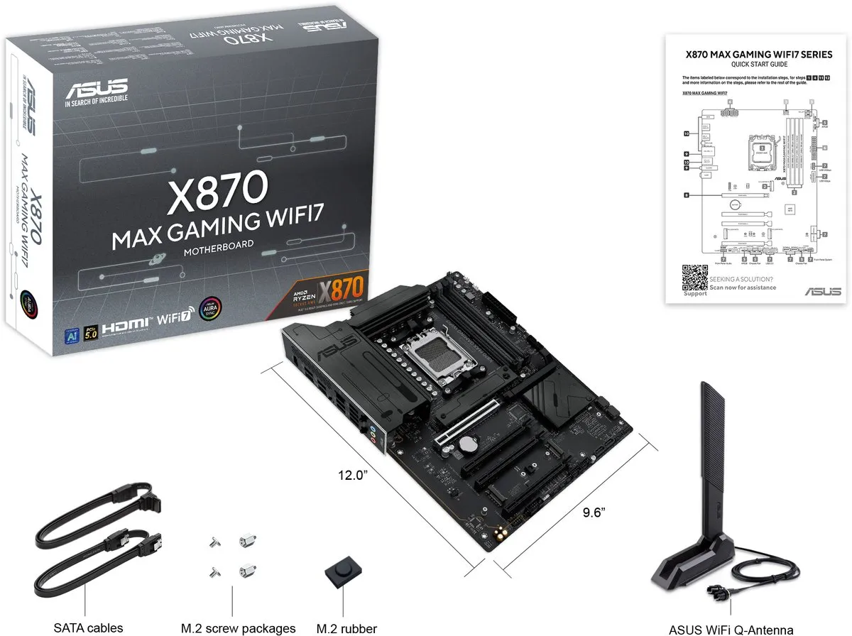 ASUS X870 MAX GAMING WIFI7 AM5 Moederbord - 90MB1LY0-M0EAY0