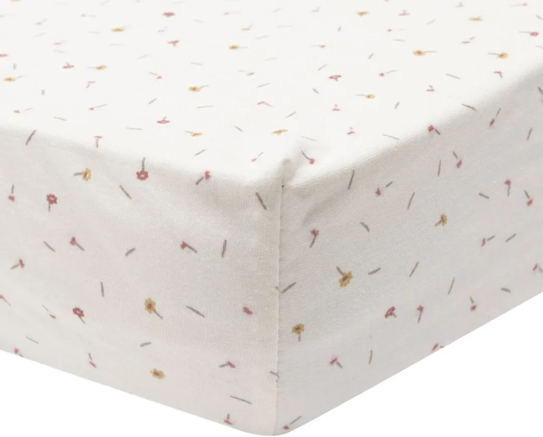 Jollein Hoeslaken Wieg Jersey Pretty Picnic Flower Drops - 2 Stuks