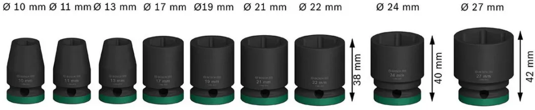 Bosch Professional PRO Impact Krachtdoppenset 9-delig 2608003038