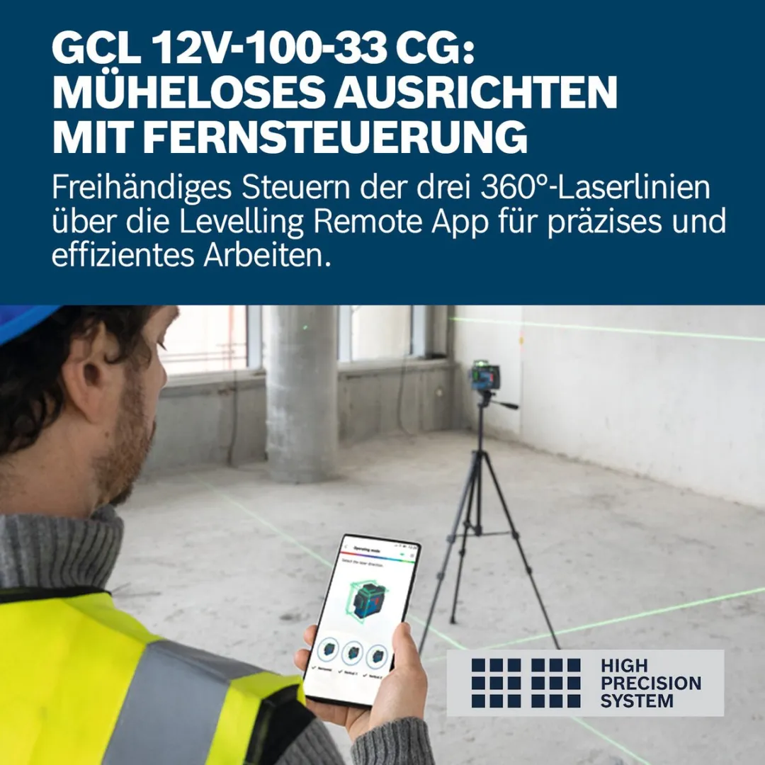 Bosch Professional GLL 12V-100-33 CG Lijnlaser - 4x AA Batterijen