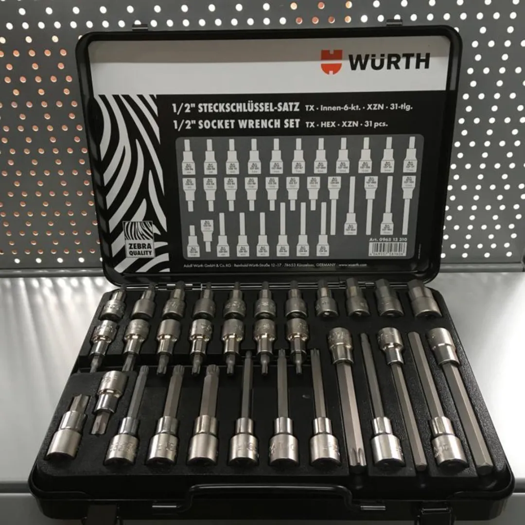 Würth 1/2 inch Dopsleutels Assortiment 31-delig - Zwart/Zilver
