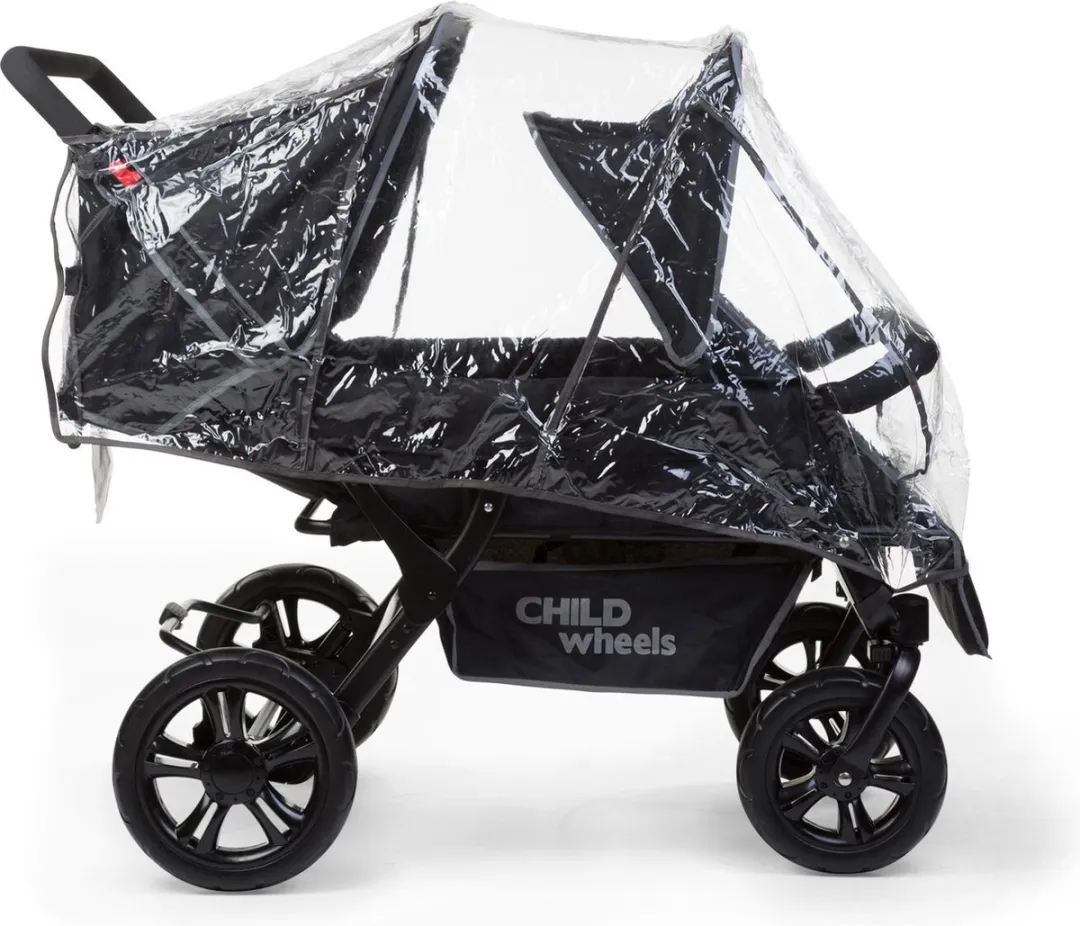 Childhome Two By Two Kinderwagen - 4 Zits - Zwart