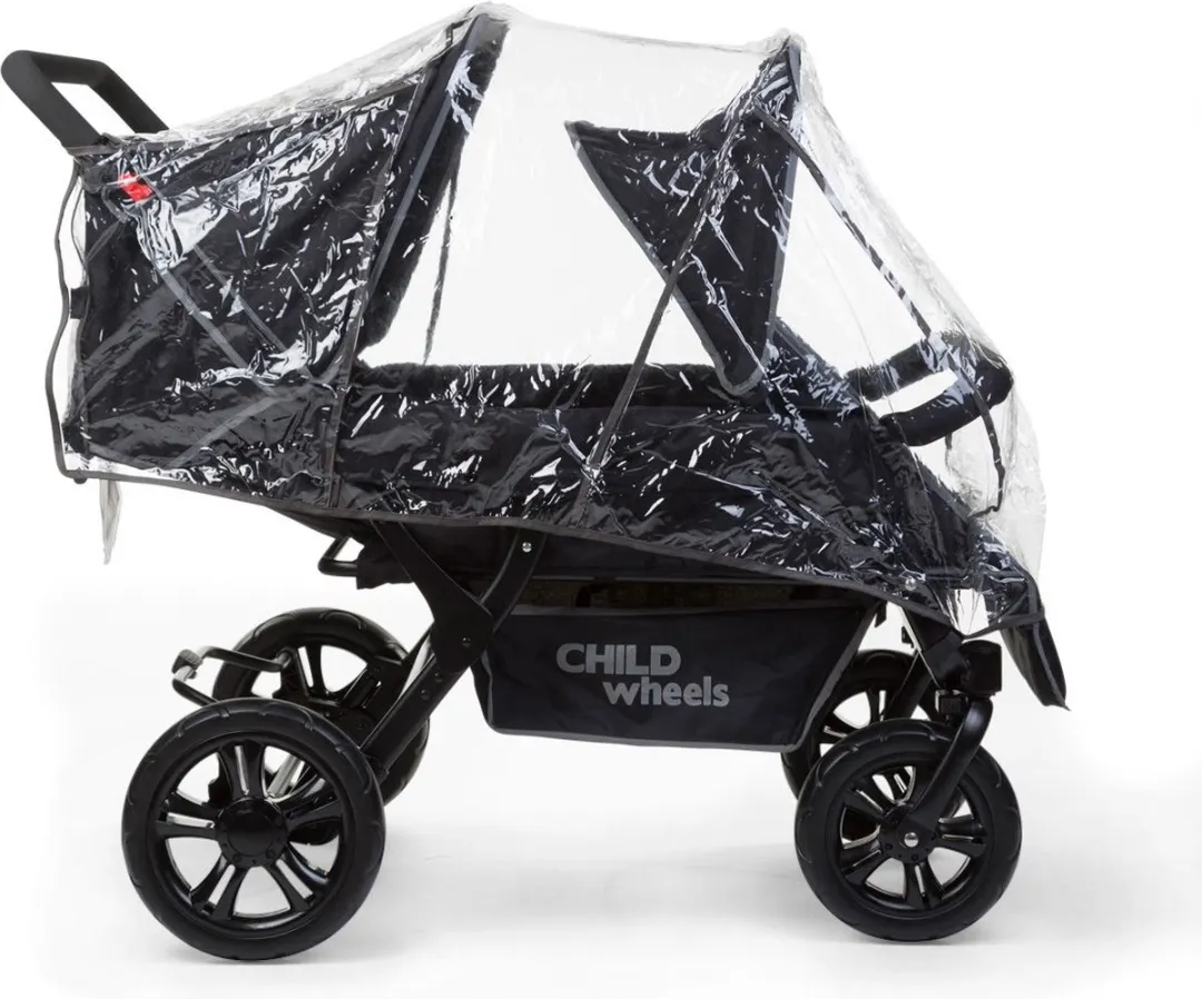 Childhome Two By Two Kinderwagen - 4 Zits - Zwart