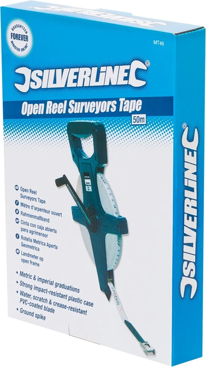 Silverline MT46 Landmeter 50m - Water- en krasbestendig