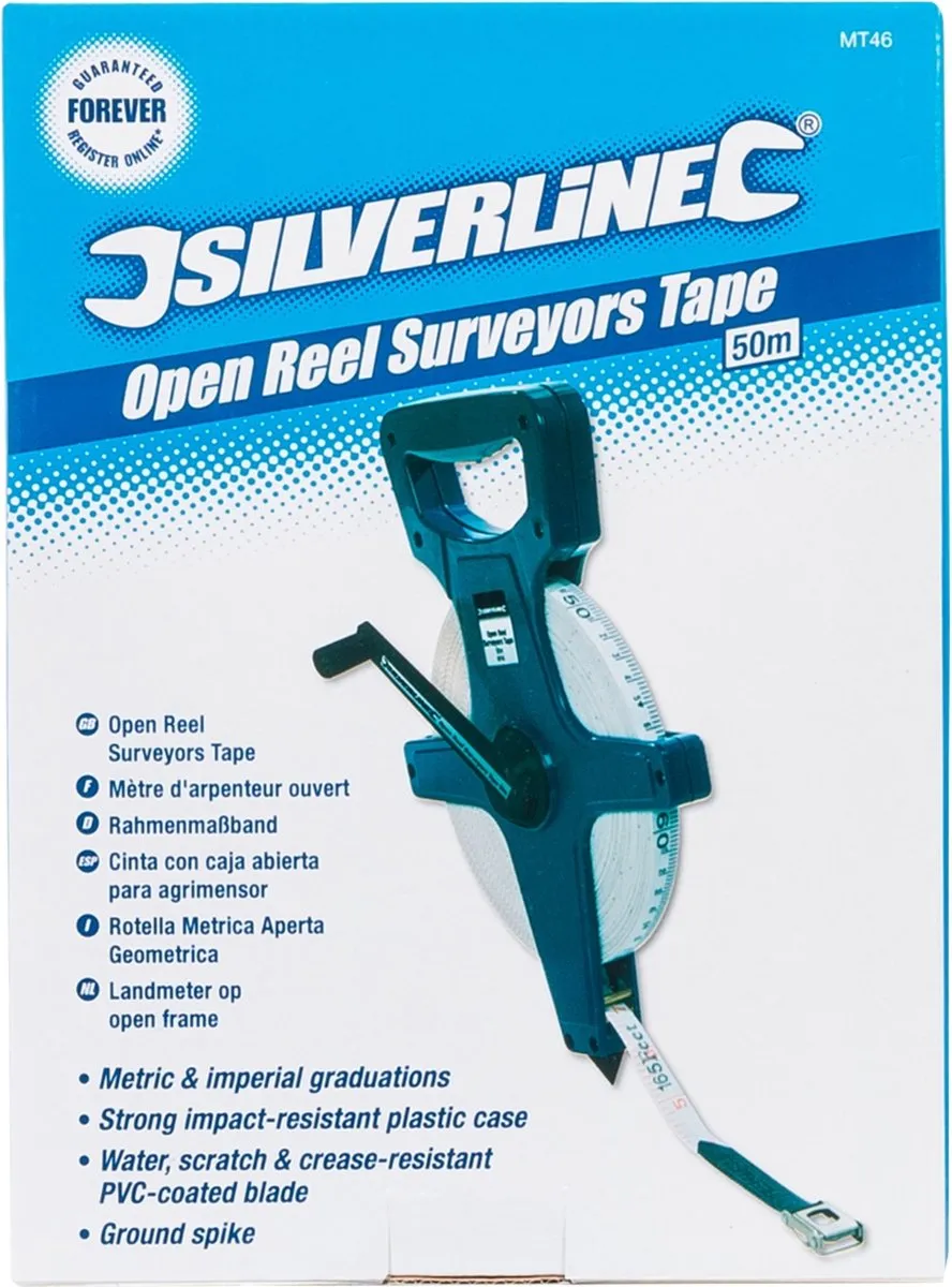 Silverline MT46 Landmeter 50m - Water- en krasbestendig