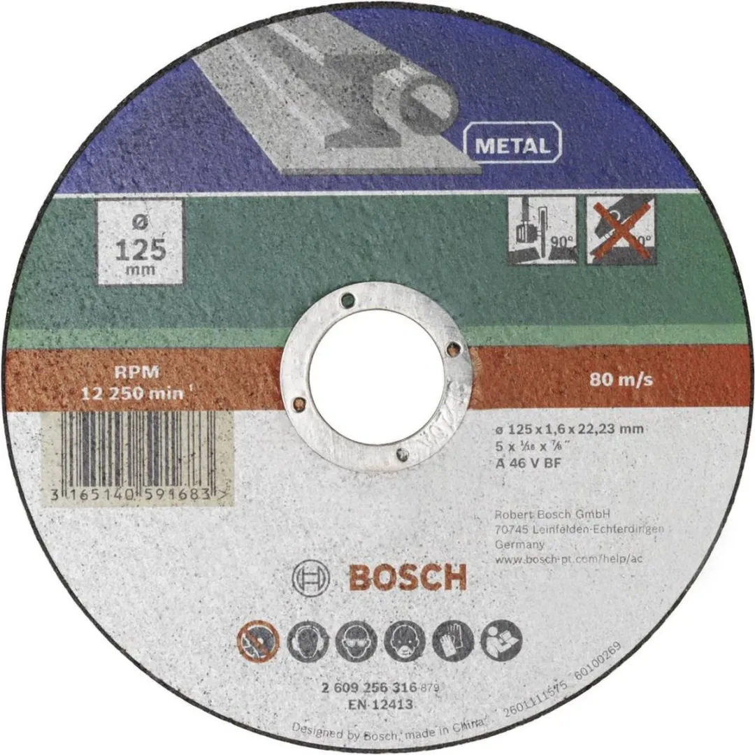 Bosch Doorslijpschijf Metaal 115mm x 1,6mm - 22,23mm As - afbeelding 2 van 2