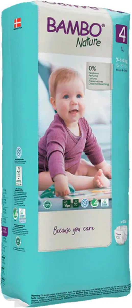 BAMBO Nature Luiers Maat 4 7-14kg - 96 Stuks (2x48)
