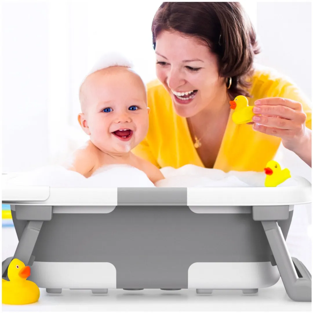 Tulano Bathe 25 Opvouwbaar Babybad - LCD Thermometer - Grijs/Wit
