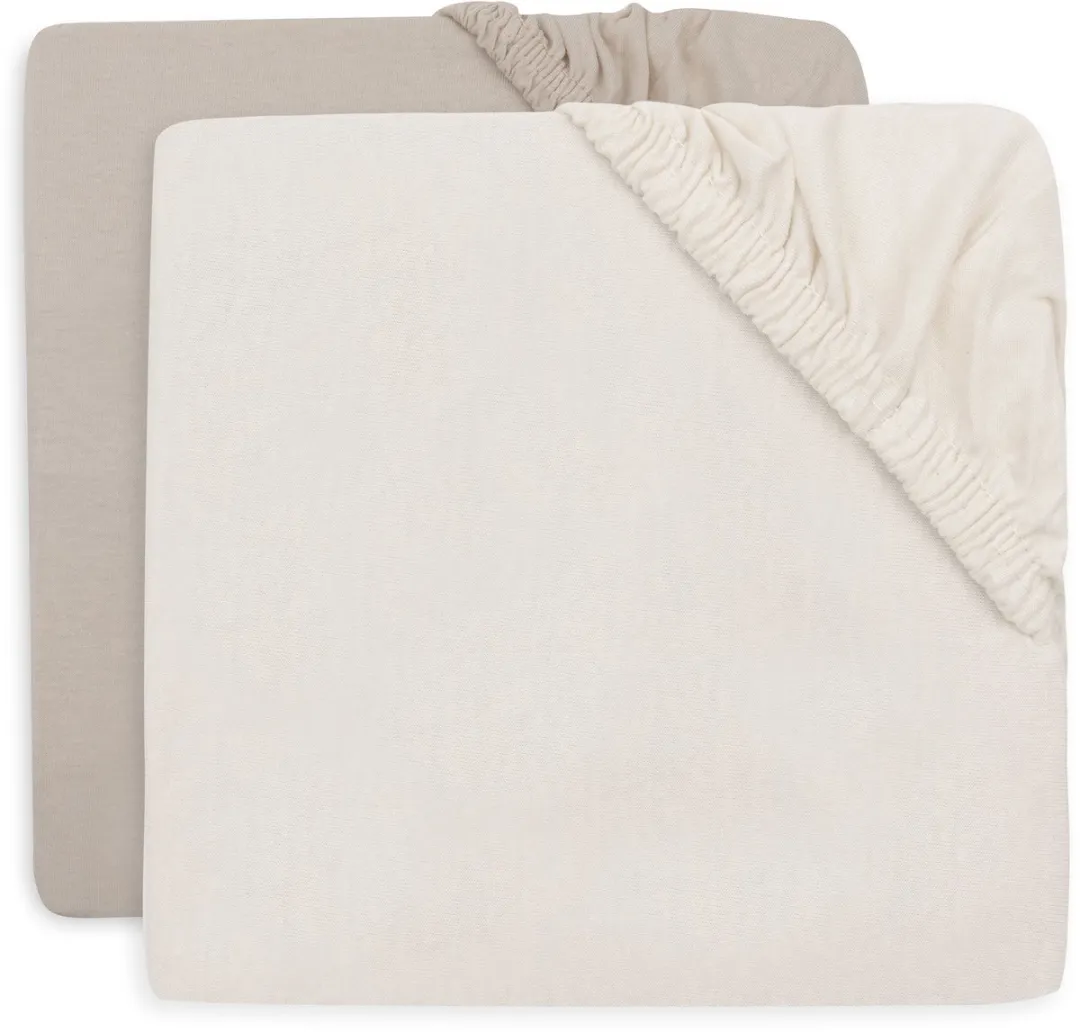 Jollein Jersey Boxmatras Hoeslaken 75x95cm Oatmeal - 2 Stuks