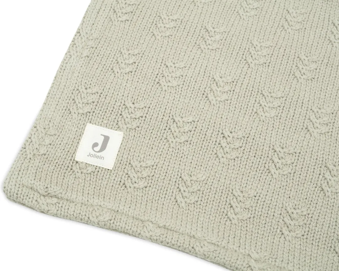 Jollein Deken Ledikant 100x150cm Grain Knit - Olive Green