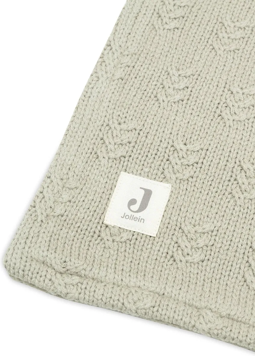 Jollein Deken Ledikant 100x150cm Grain Knit - Olive Green