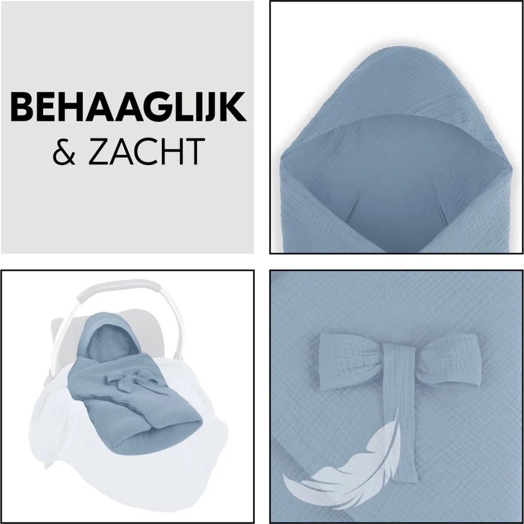 Hauck Snuggle So Cosy Deken - Dusty Blue - afbeelding 6 van 6