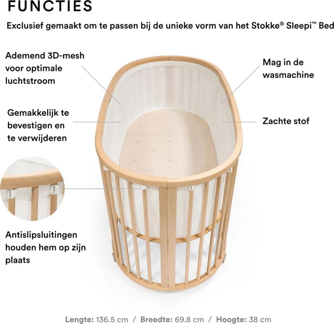 Stokke Sleepi Mesh Liner V3 - Wit