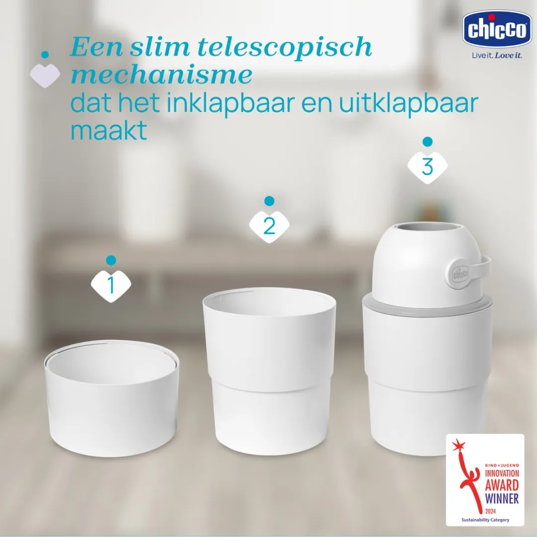 Chicco Odour Off Telescopische Luieremmer 35L - Wit