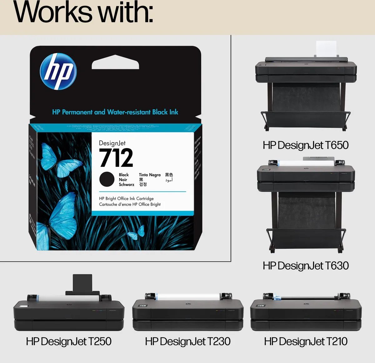 HP Designjet T230 5HB07A Multifunction Printer - Zwart