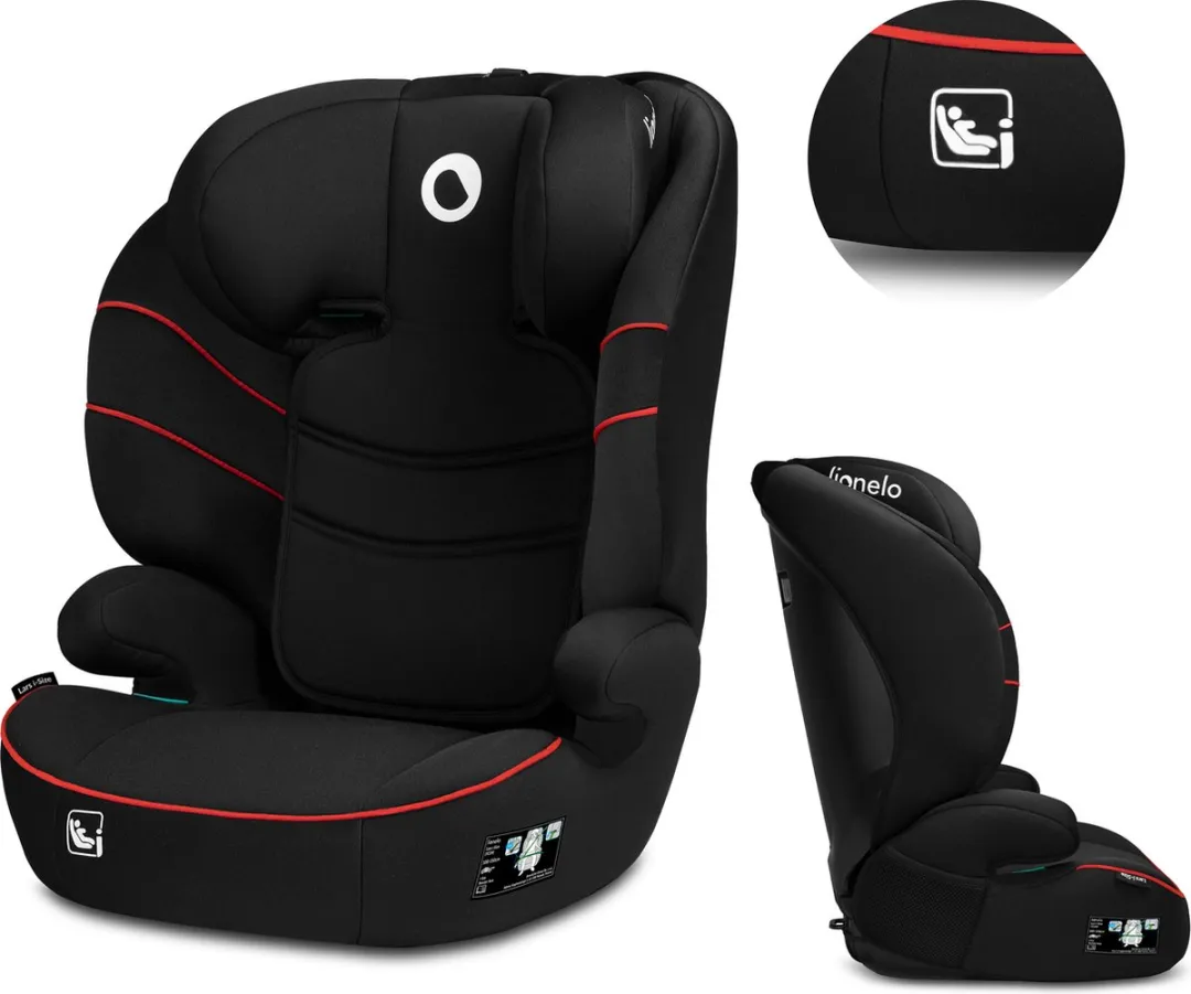 Lionelo Lars i-Size Autostoeltje 100-150cm - Zwart/Rood