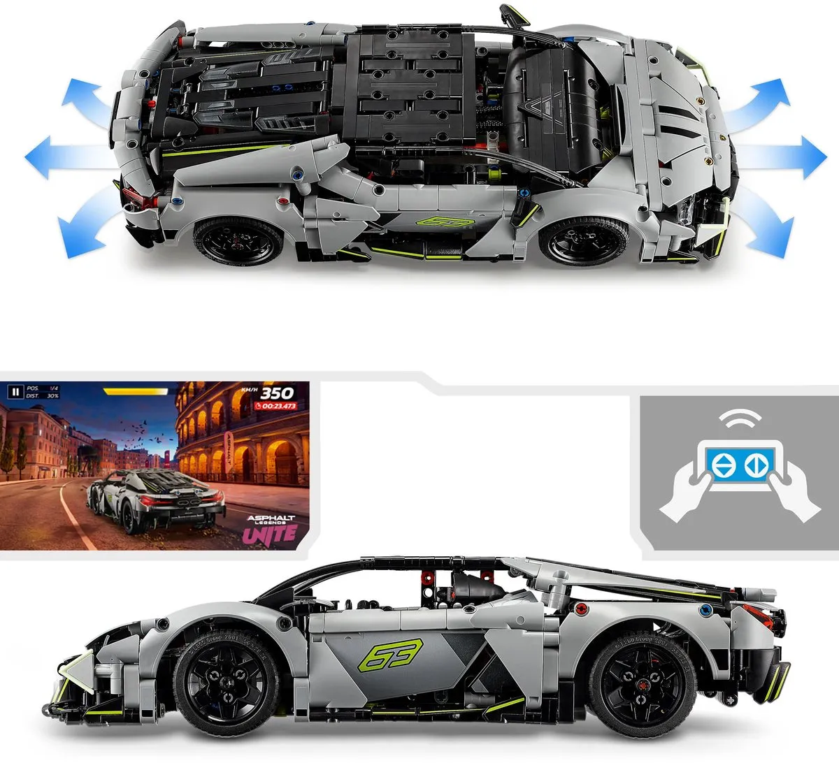 LEGO Technic Lamborghini Revuelto 42214 - 1135 Stukken - Multicolor