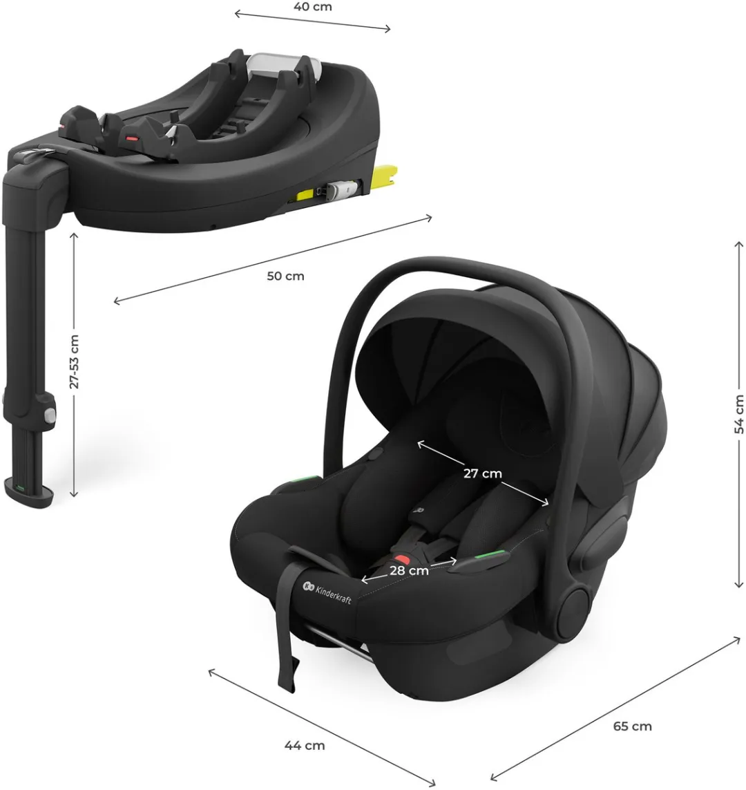 KinderKraft I-LITE Autostoel ENDURA SAFE FX Isofix - 40-87cm - Zwart