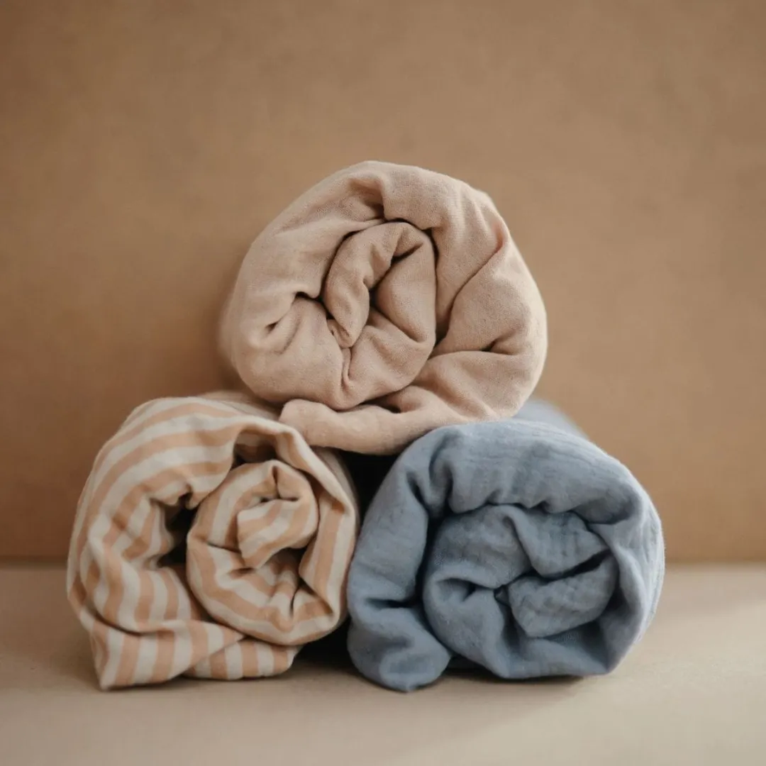Mushie Aankleedkussenhoes 70x50cm Natural Stripes