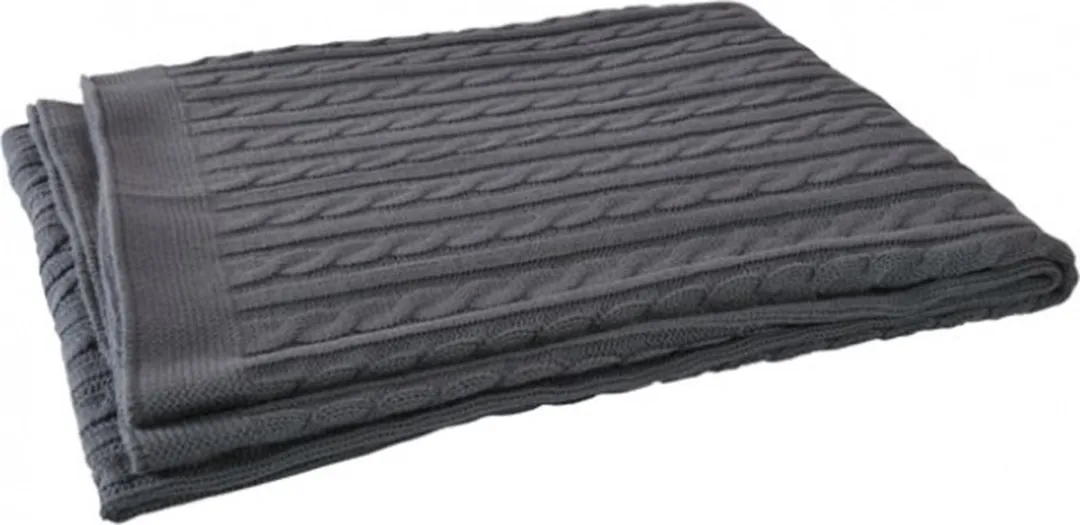 Jollein Cable Deken 75x100cm - Antraciet