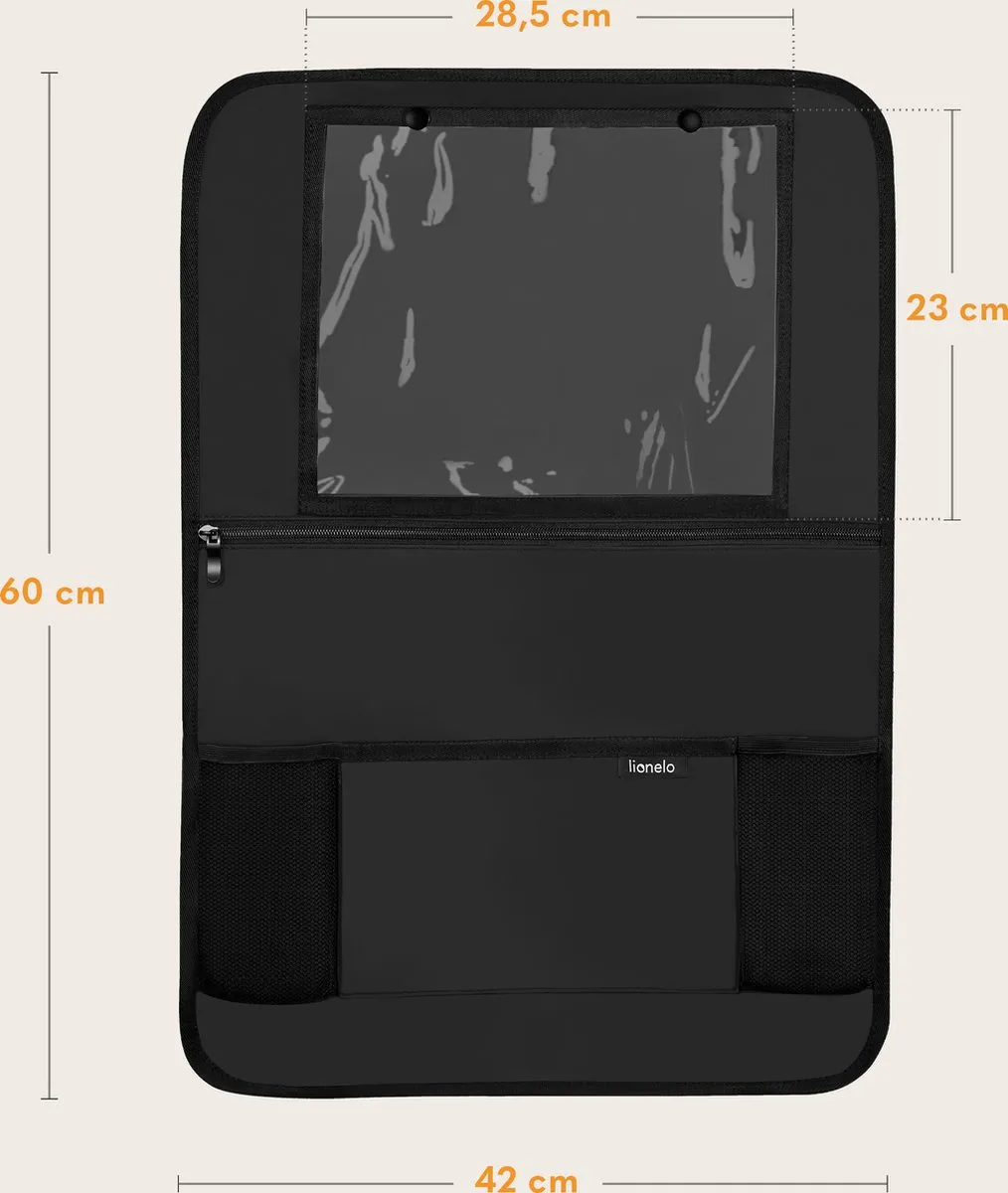 Lionelo SeatOrganizer Autostoel - 5 Vakjes - Tablethouder 13" - Grijs