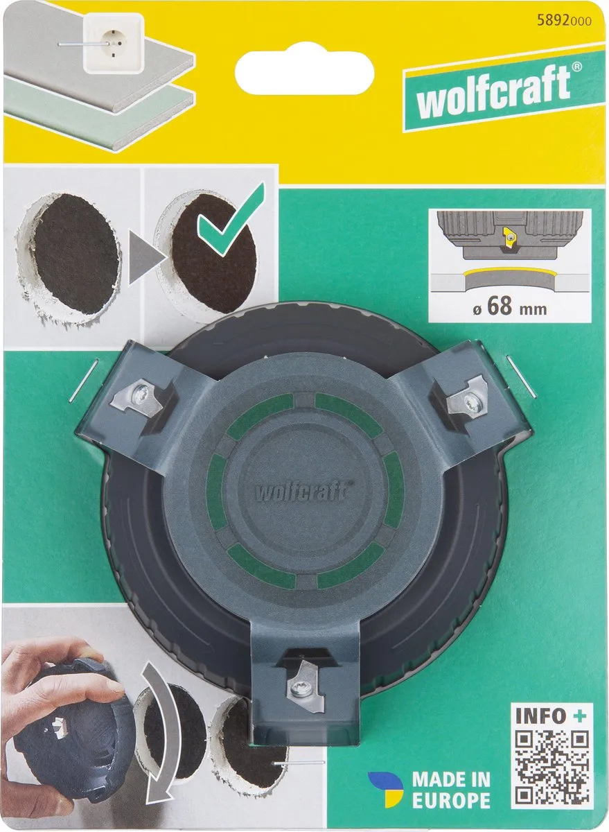 Wolfcraft Randsnijder Gipsplaten Ø 68mm 5892000 - Grijs