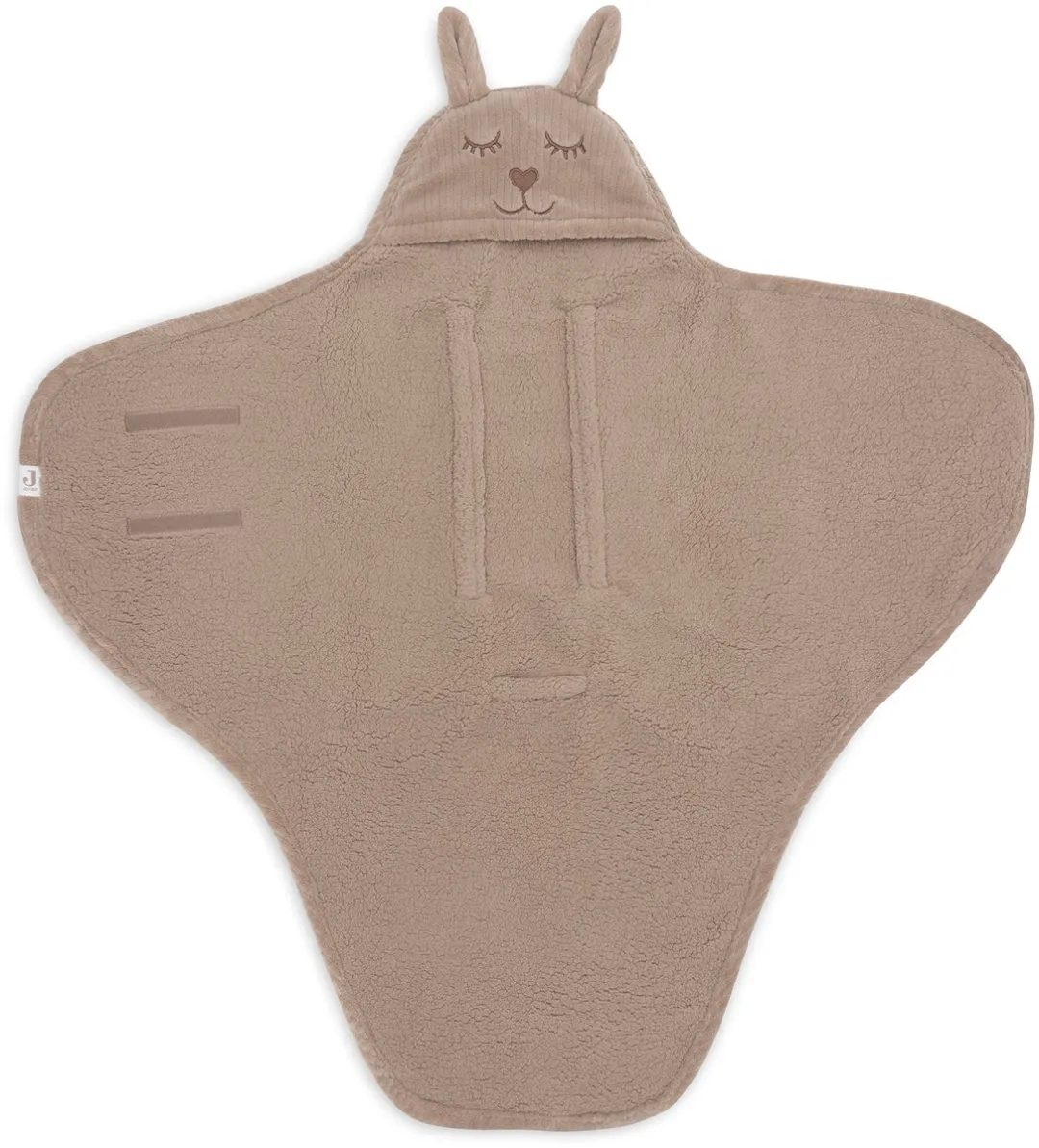 Jollein Wikkeldeken Bunny Cloudy Rib 100x105cm - Milky Coffee
