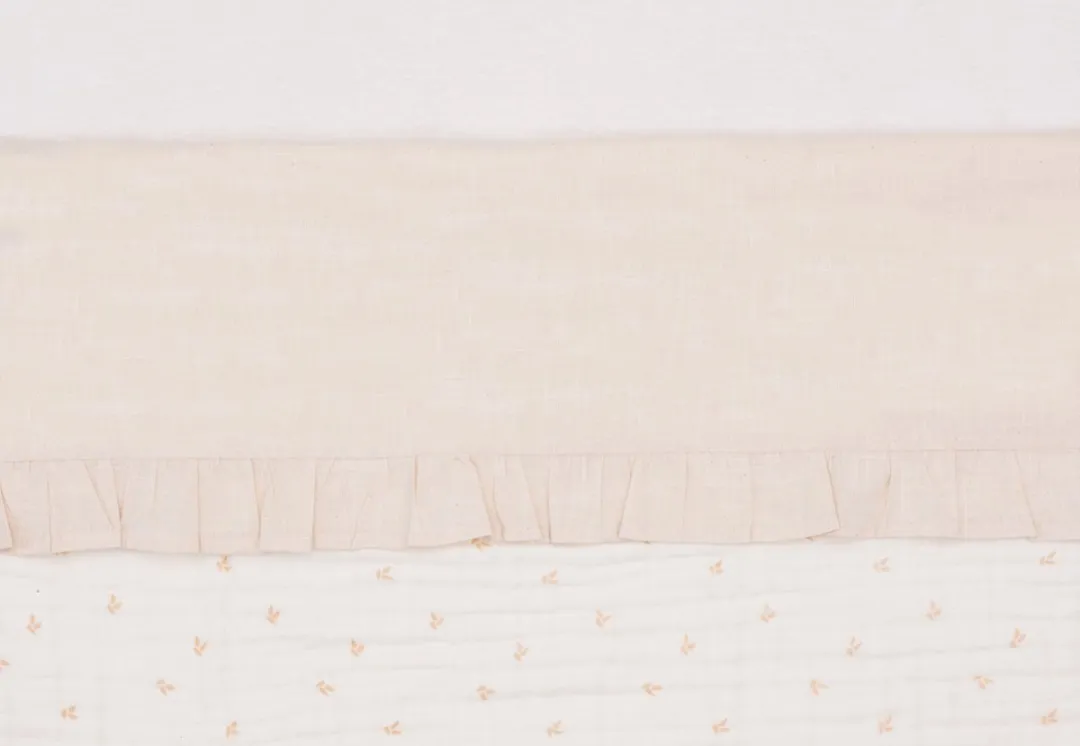 Jollein Baby Laken Wieg 75x100cm Ruffle - Natural