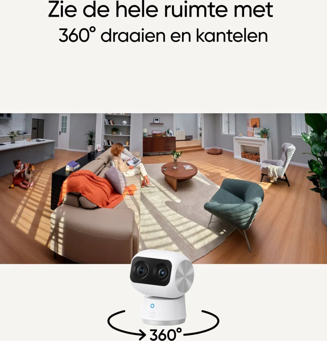 Eufy Security S350 SOLOCAM Binnencamera & C31 Video Deurbel - Wit/Zwart