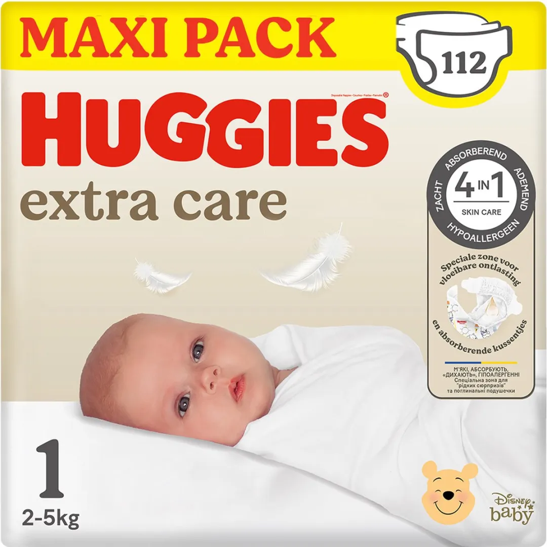 Huggies Extra Care Maat 1 Luiers 112 Stuks