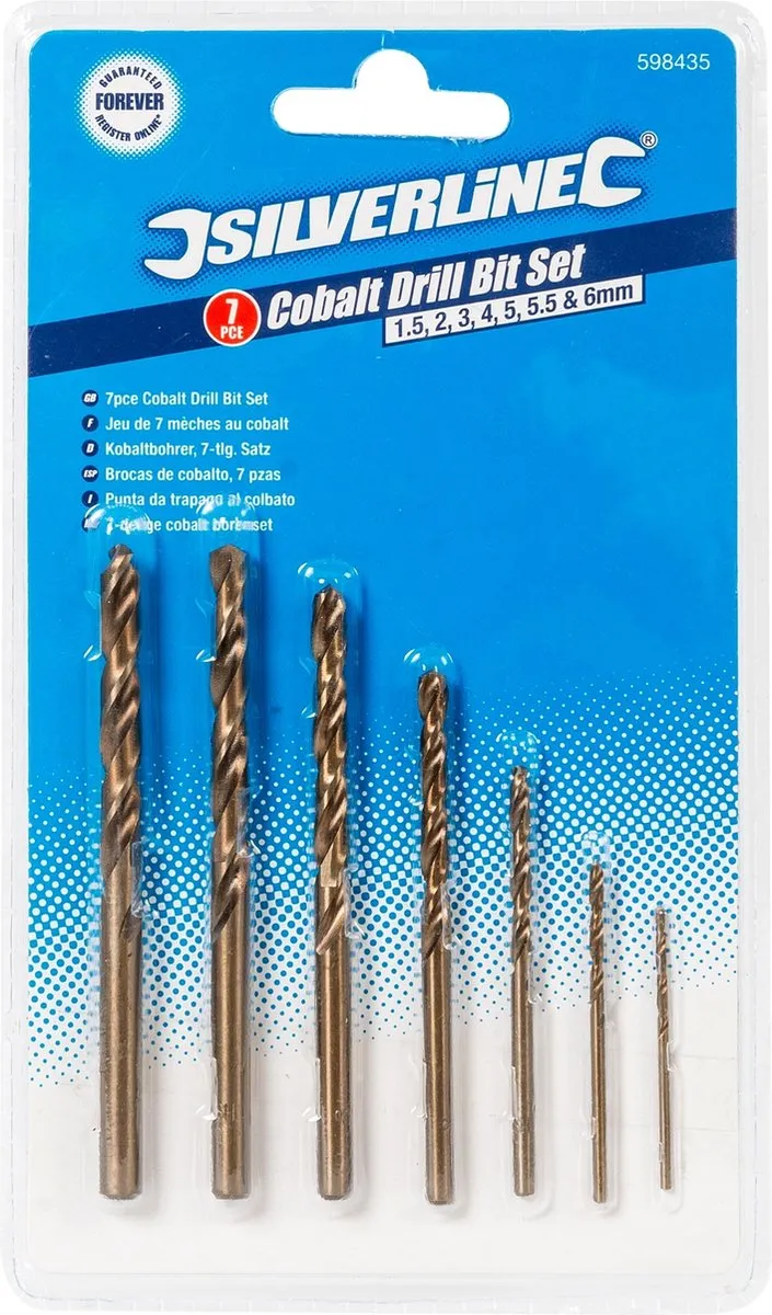 Silverline Kobalt Boren Set 7-delig Ø1,5-6mm - Barnsteen