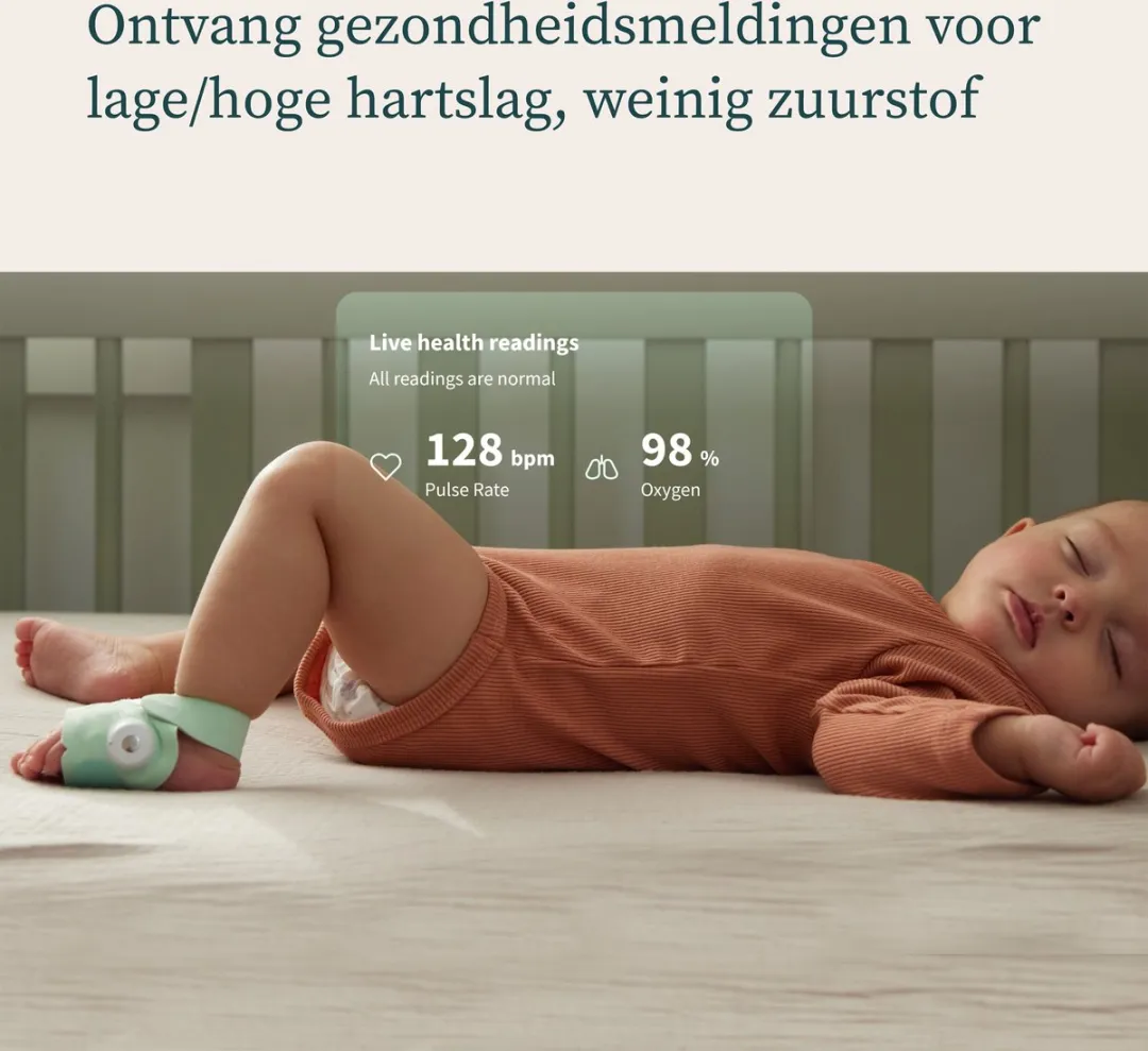 Owlet Dream Sock - Medisch gecertificeerde slimme babyfoon met live hartslag-, zuurstof- en gezondheidsmeldingen - Roze